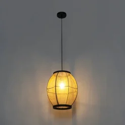 Orientalische Hängelampe braun Stoff 35 cm - Rob