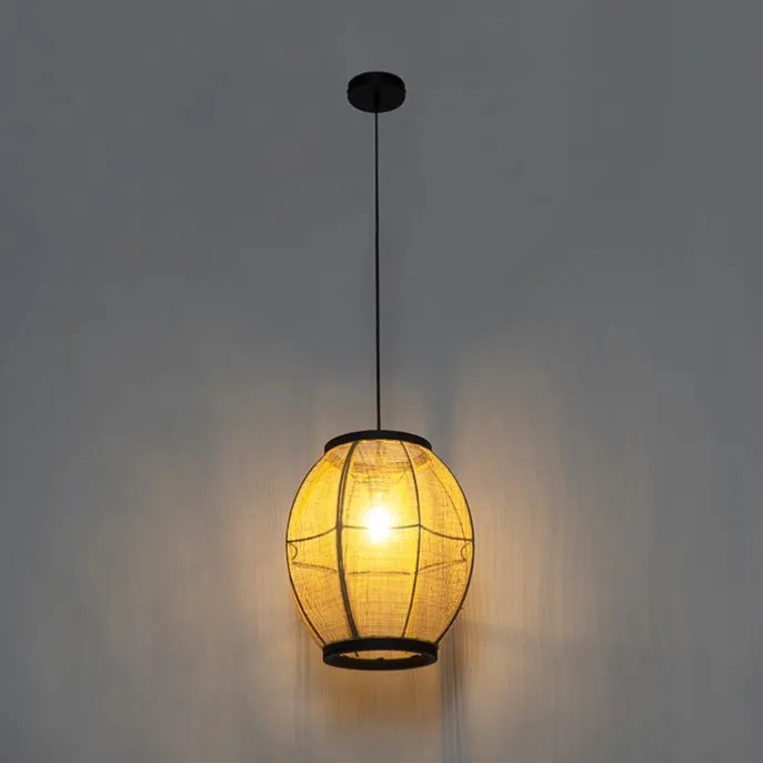 Orientalische Hängelampe braun Stoff 35 cm - Rob