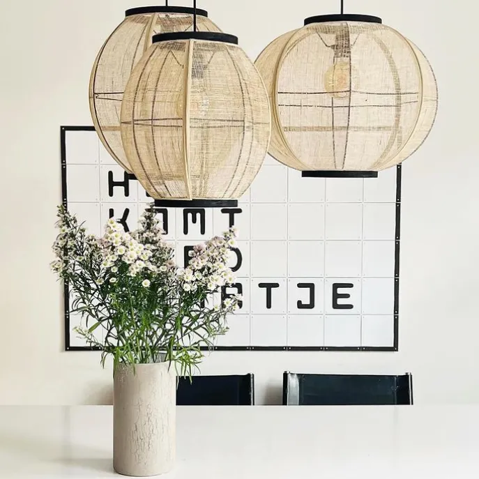 Orientalische Hängelampe braun Stoff 35 cm - Rob