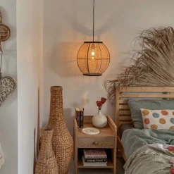 Orientalische Hängelampe braun Stoff 35 cm - Rob