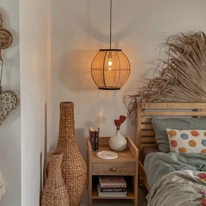 Orientalische Hängelampe braun Stoff 35 cm - Rob