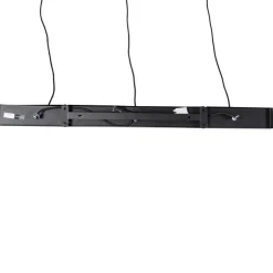 Orientalische Hängelampe Bambus mit schwarzem länglichem 3-Licht - Evalin