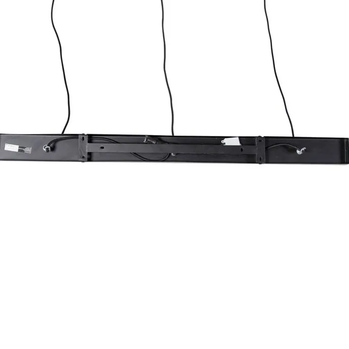 Orientalische Hängelampe Bambus mit schwarzem länglichem 3-Licht - Evalin