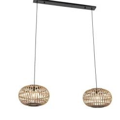 Orientalische Hängelampe Bambus 2-flammig - Amira