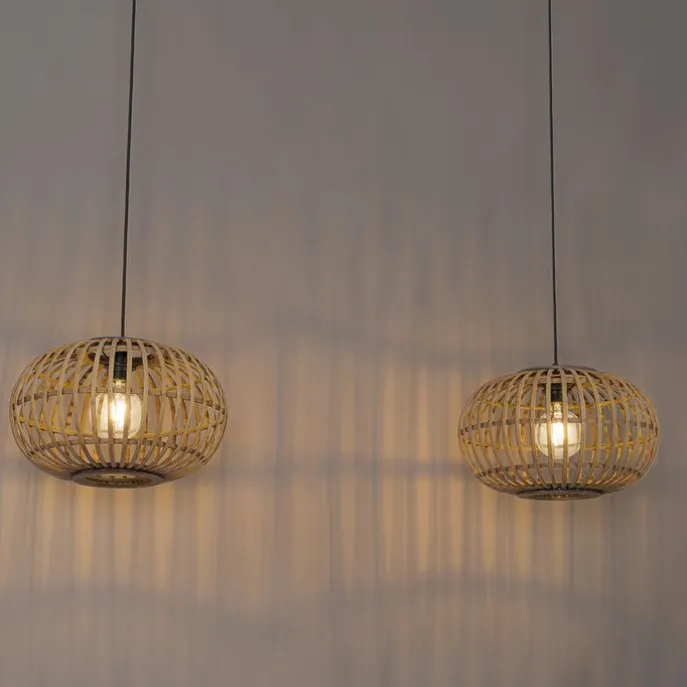 Orientalische Hängelampe Bambus 2-flammig - Amira