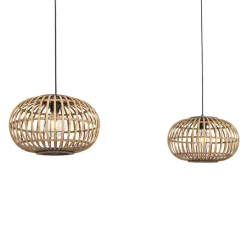 Orientalische Hängelampe Bambus 2-flammig - Amira