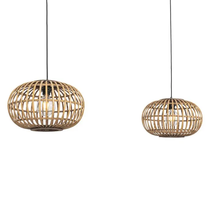 Orientalische Hängelampe Bambus 2-flammig - Amira