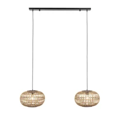 Orientalische Hängelampe Bambus 2-flammig - Amira