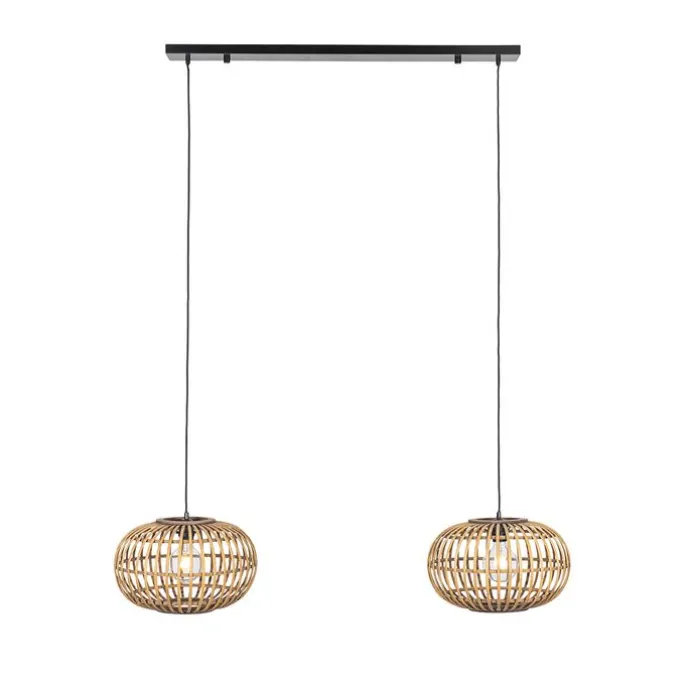 Orientalische Hängelampe Bambus 2-flammig - Amira