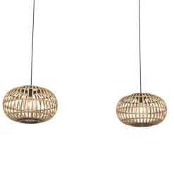 Orientalische Hängelampe Bambus 2-flammig - Amira