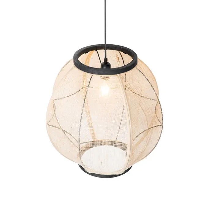 Orientalische Hängelampe braun Stoff 46 cm - Rob