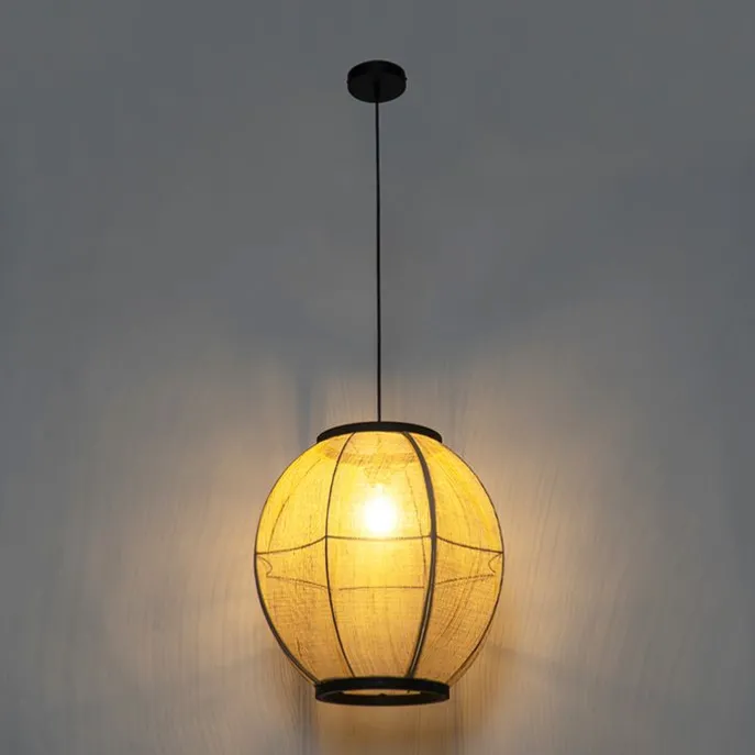 Orientalische Hängelampe braun Stoff 46 cm - Rob