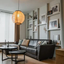 Orientalische Hängelampe braun Stoff 46 cm - Rob