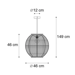 Orientalische Hängelampe braun Stoff 46 cm - Rob