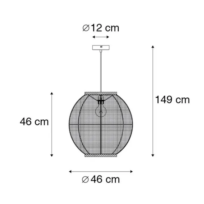 Orientalische Hängelampe braun Stoff 46 cm - Rob