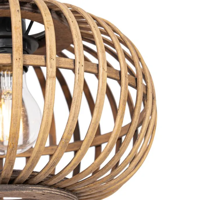 Orientalische Hängelampe Bambus 3-flammig länglich - Amira