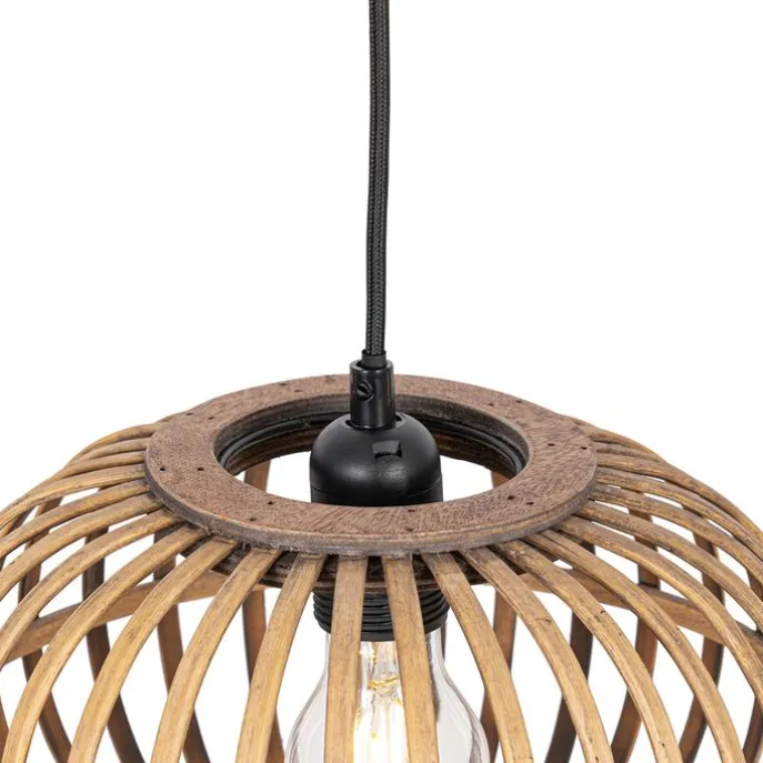 Orientalische Hängelampe Bambus 3-flammig länglich - Amira