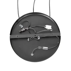 Orientalische Hängelampe Bambus mit schwarzem rundem 3-Licht - Evalin