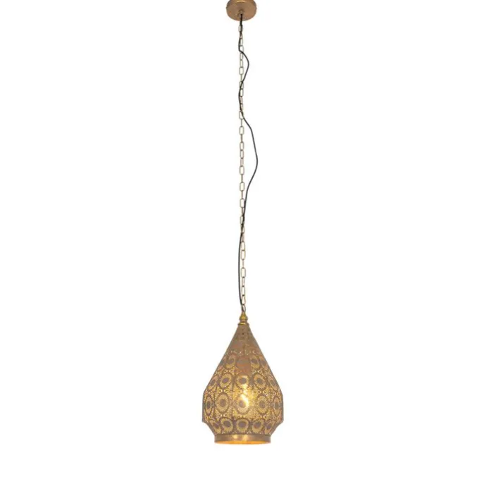 Orientalische Hängelampe Gold mit Muster 26cm - Mowgli