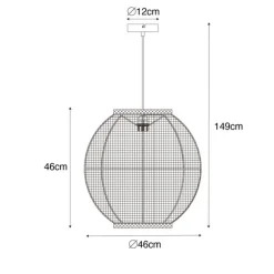 Orientalische Hängelampe Naturstoff 46 cm - Rob
