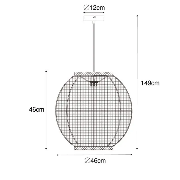 Orientalische Hängelampe Naturstoff 46 cm - Rob