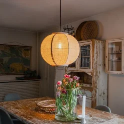 Orientalische Hängelampe Naturstoff 48 cm - Rob