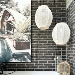 Orientalische Hängelampe Naturstoff 35 cm - Rob