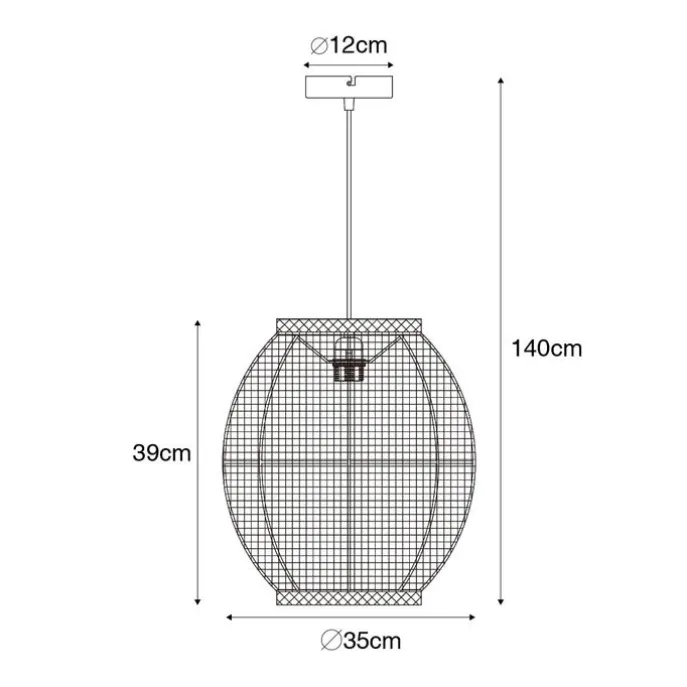 Orientalische Hängelampe Naturstoff 35 cm - Rob