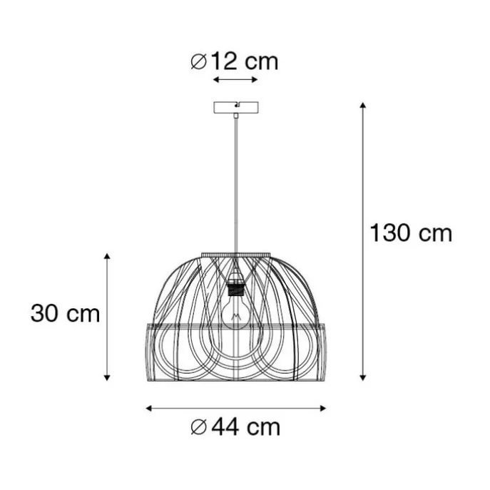 Orientalische Hängelampe Rattan 44 cm - Michelle