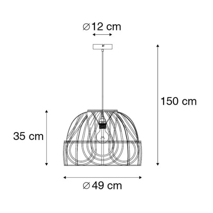 Orientalische Hängelampe Rattan 49 cm - Michelle