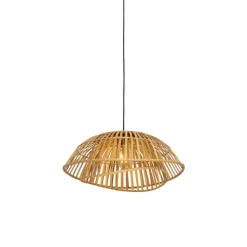 Orientalische Hängelampe schwarz mit natürlichem Bambus 62 cm - Pua