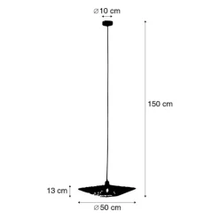 Orientalische Hängelampe schwarz mit Bambus 50cm - Rina