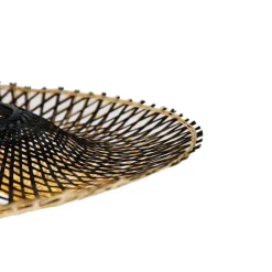 Orientalische Hängelampe schwarz mit Bambus 50cm - Rina