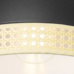 Orientalische Hängelampe schwarz mit Rattan 30 cm - Magna Rattan