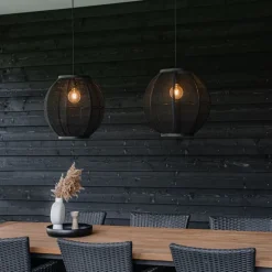 Orientalische Hängelampe Schwarz Stoff 35 cm - Rob