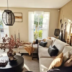 Orientalische Hängelampe Schwarz Stoff 35 cm - Rob