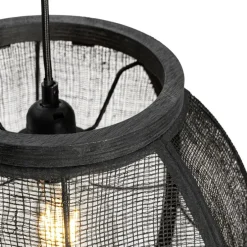 Orientalische Hängelampe Schwarz Stoff 35 cm - Rob