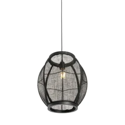 Orientalische Hängelampe Schwarz Stoff 35 cm - Rob