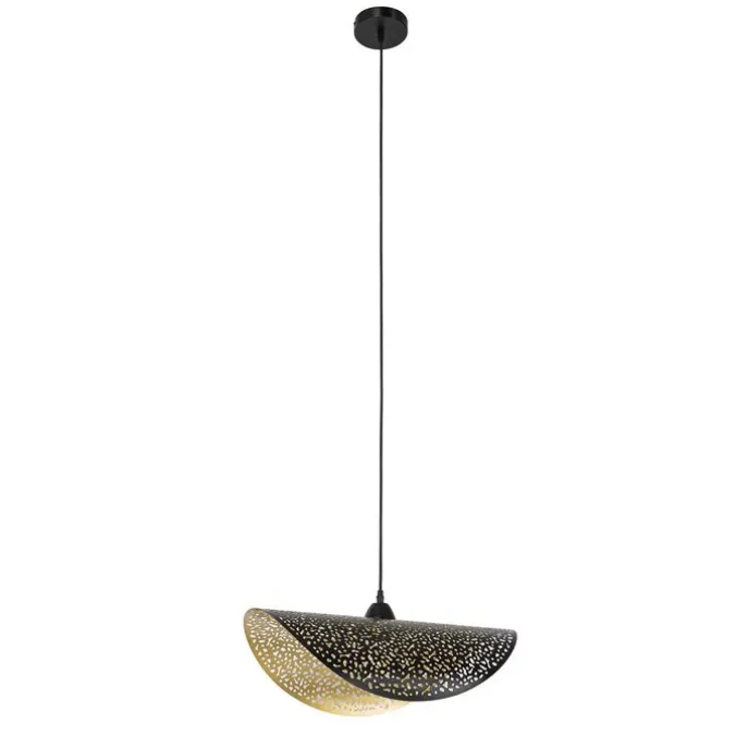 Orientalische Hängelampe schwarz mit Gold 50 cm - Japke