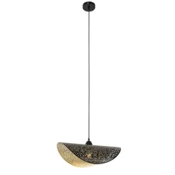 Orientalische Hängelampe schwarz mit Gold 50 cm - Japke