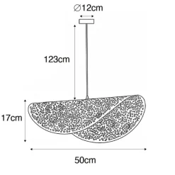 Orientalische Hängelampe schwarz mit Gold 50 cm - Japke