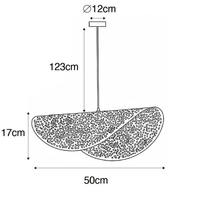 Orientalische Hängelampe schwarz mit Gold 50 cm - Japke