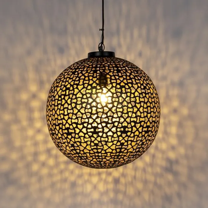 Orientalische Hängelampe schwarz mit Gold 45 cm - Radiante