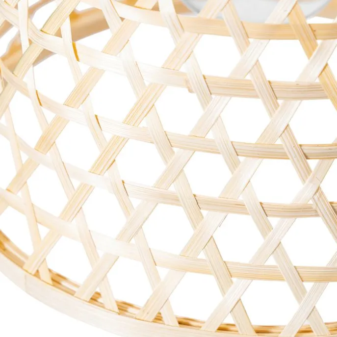 Orientalische Hängelampe schwarz mit Bambus - Rayan