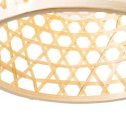 Orientalische Hängelampe schwarz mit Bambus - Rayan