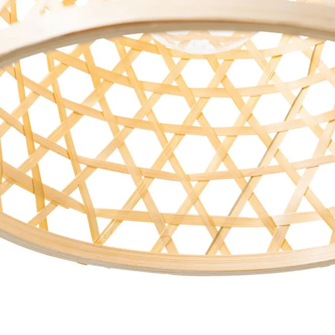 Orientalische Hängelampe schwarz mit Bambus - Rayan