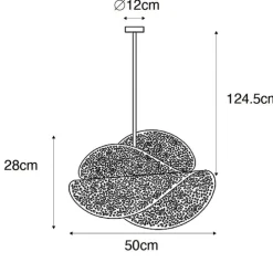 Orientalische Hängelampe schwarz mit Gold 28 cm - Japke