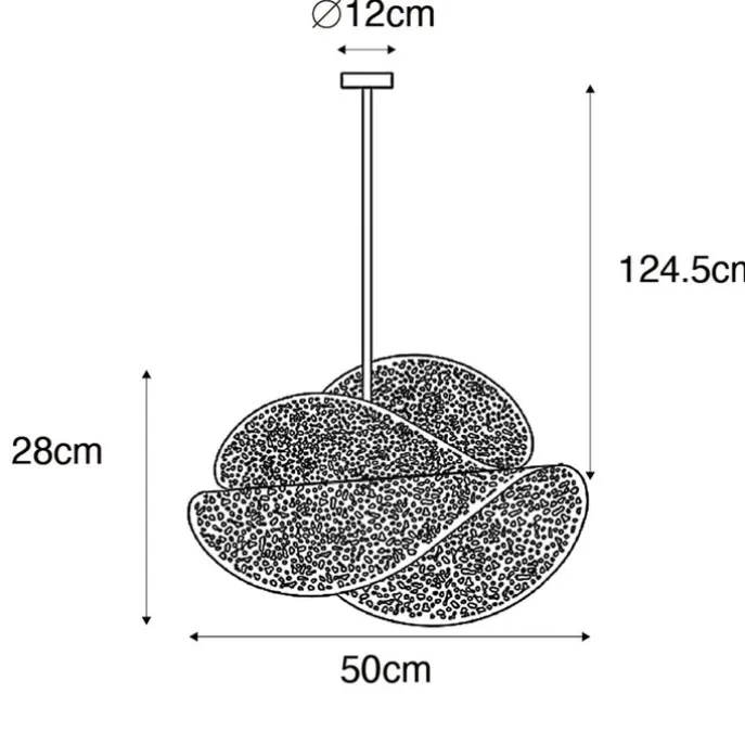 Orientalische Hängelampe schwarz mit Gold 28 cm - Japke
