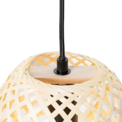 Orientalische Hängelampe schwarz mit Bambus 3 Lichter - Rayan