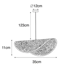 Orientalische Hängelampe schwarz mit Gold 35 cm - Japke